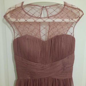 LITTLE MISTRESS BRIDESMAID MAUVE FULL LENGTH GOWN US L